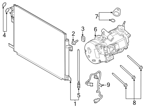 2020 Lincoln Aviator A/C Condenser, Compressor & Lines Cable Diagram for L1MZ14300A