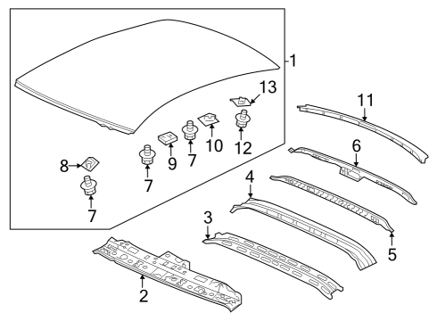 Roof & Components Bracket (Inner) (C) Diagram for 64791TVA305ZZ