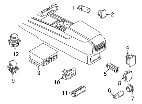2022 Lincoln Corsair Heated Seats Rear Power Outlet Diagram for KJ7Z19N236A