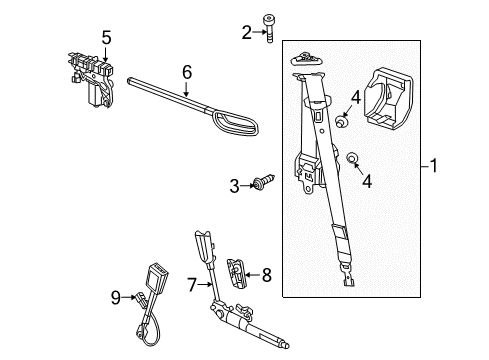 2016 Buick Cascada Seat Belt Tensioner Cover Diagram for 13297071