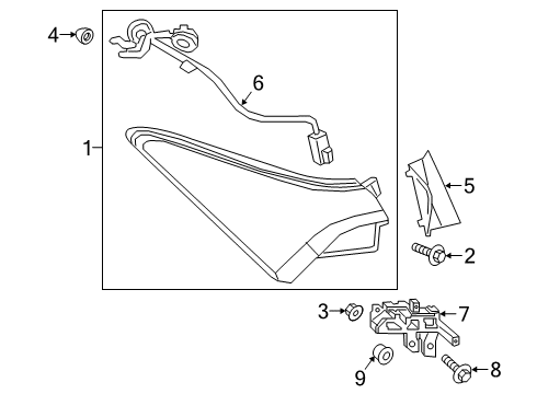 2022 Toyota Avalon Combination Lamps Combo Lamp Assembly Diagram for 8155007090