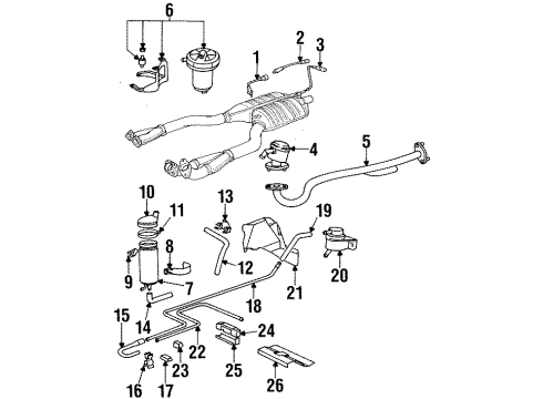 1996 BMW 850Ci Fuel Supply Activated Charcoal Filter Diagram for 16131180462