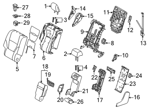 Second Row Seats Holder Assy, Cup Diagram for 6699078010C1