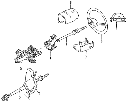 Diagram for 2000 Ford Mustang Steering Column, Steering Wheel