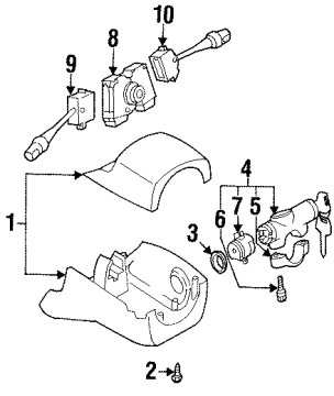 Diagram for 2002 Infiniti G20 Shroud, Switches & Levers