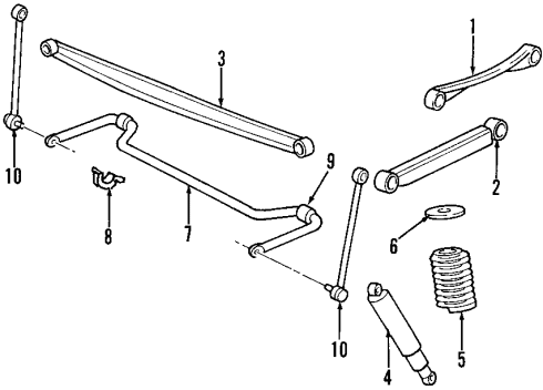 2000 Ford Expedition Rear Suspension, Control Arm