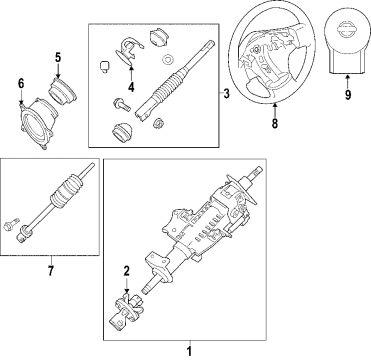 Diagram for 2005 Nissan Xterra Steering Column, Steering Wheel