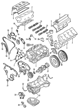 2004 Nissan Maxima Engine Parts, Mounts, Cylinder Head & Valves, Camshaft & Timing, Oil Pan, Oil Pump, Crankshaft & Bearings, Pistons, Rings & Bearings