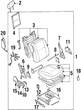 Thumbnail Seats & Tracks - Front Seat Components (From 1/97,Passenger Side,USA Only) for 2001 Infiniti Q45 Power Seats