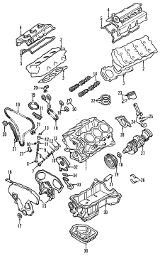 2001 Nissan Maxima Engine Parts, Mounts, Cylinder Head & Valves, Camshaft & Timing, Oil Pan, Oil Pump, Crankshaft & Bearings, Pistons, Rings & Bearings
