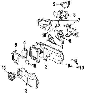 1992 Chevrolet Camaro A/C Evaporator & Heater Components