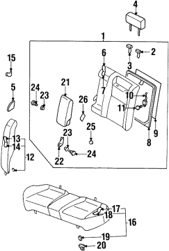 Thumbnail Seats & Tracks - Rear Seat (Left Side) for 2002 Infiniti G20 Rear Seat