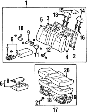 Thumbnail Seats & Tracks - Rear Seat Components (Manual Seat) for 2000 Lexus LS400 Rear Seat Components