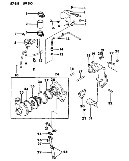 1985 Chrysler Conquest  Nut-Exhaust Manifold Diagram for MD050073