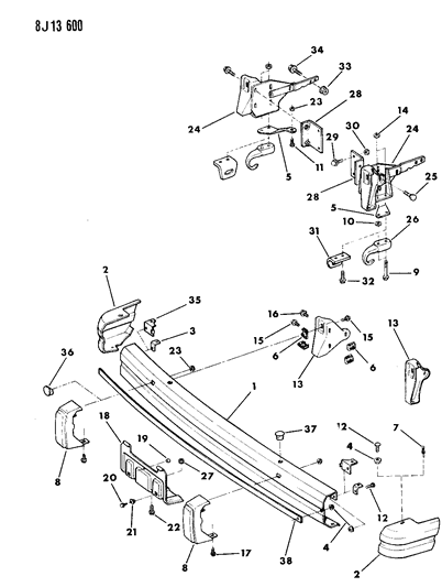 1987 Jeep Comanche  Nut-HEXAGON FLANGE Lock Diagram for 11502814