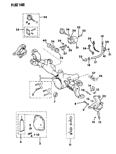 1991 Jeep Comanche  Plug-Differential Cover Diagram for J4004751