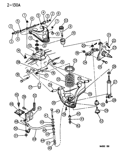 1994 Dodge Dakota  Clamp-SWAY Bar Diagram for 52087865
