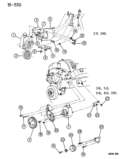 1996 Dodge Dakota Screw-HEXAGON Head Diagram for 6502501