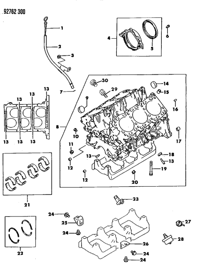 1992 Dodge Stealth  BUSHING-Cylinder Block Diagram for MS471112