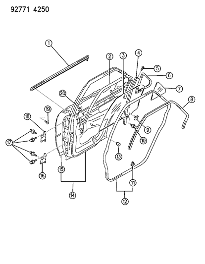 1994 Dodge Colt  Screw Diagram for MF201546