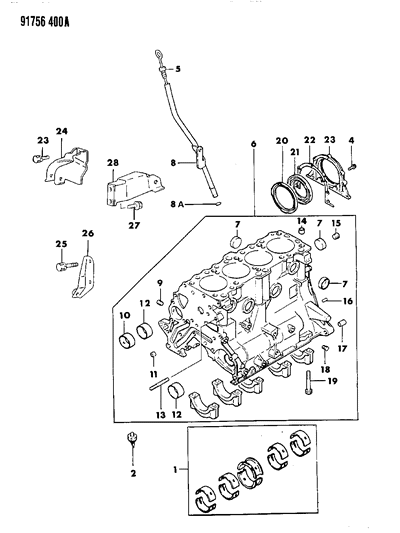 1991 Dodge Stealth  Bearing-Balance Shaft Diagram for MD103722