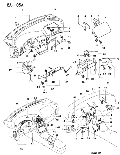 1996 Dodge Avenger  Retainer Diagram for MS240142