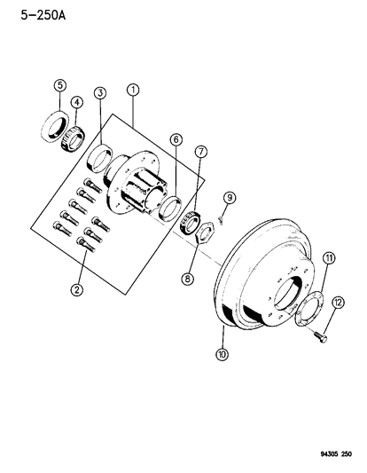 1994 Dodge Ram 2500  Seal-Wheel Bearing Diagram for 3496557