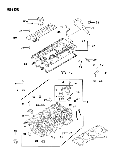 1989 Dodge Colt  BUSHING-CAMSHAFT RETAINER Diagram for MD132806
