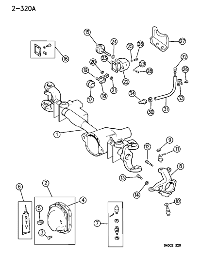 1996 Dodge Ram 1500  Hub Bolt Diagram for 4746775