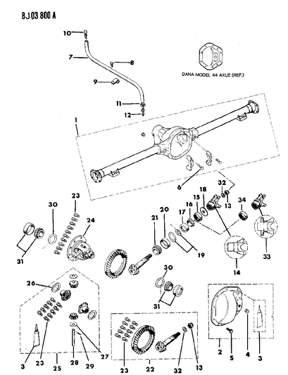 1989 Jeep Comanche  Bearing-Axle Bearing Diagram for 1793513