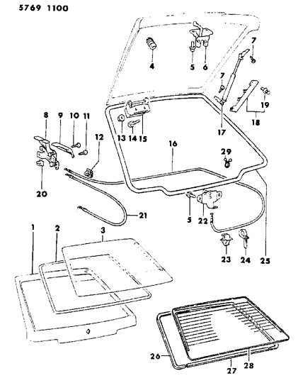 1986 Dodge Colt  Top-TAILGATE Diagram for MB337035