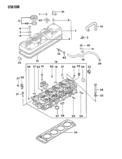 1989 Dodge Ram 50  Nut-Flange Diagram for MF434104