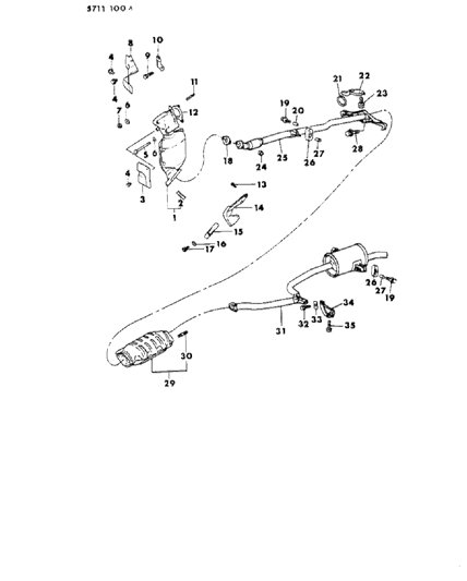 1986 Dodge Colt  BUSHING-Exhaust Pipe Diagram for MB059938