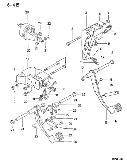 1995 Dodge Stealth  Switch-Stop Lamp Diagram for MB435457