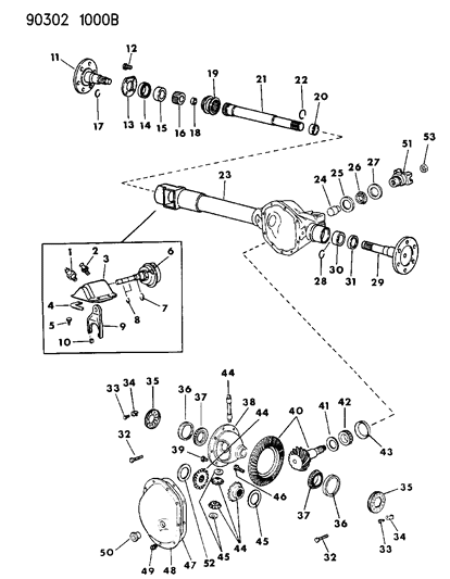 1991 Dodge Dakota  Cup-Drive PINION Diagram for 2070317