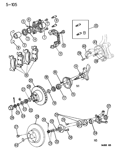 1996 Dodge Dakota  Push Pin Diagram for 6502871