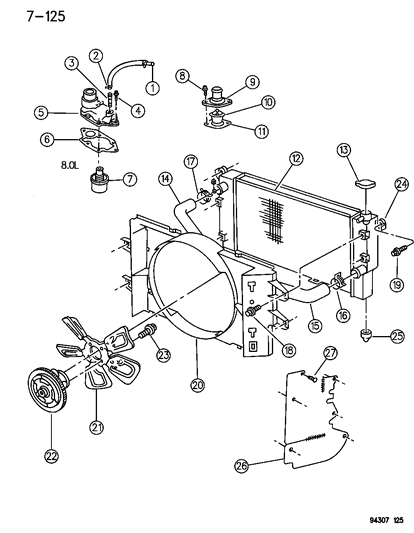 1996 Dodge Ram 2500  THRMOSTAT-195 Degrees Purchasing Diagram for 4494469