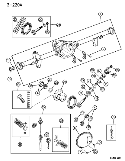 1994 Jeep Wrangler  Gear Kit-Ring And PINION Diagram for 4761678