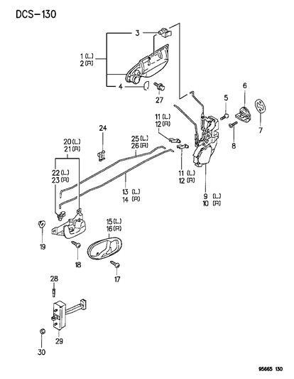 1995 Chrysler Sebring  Snap-Lock Rod Diagram for MU481093