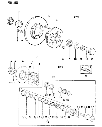 1988 Dodge Ram 50  Wheel Hub Bolt Diagram for MB301509