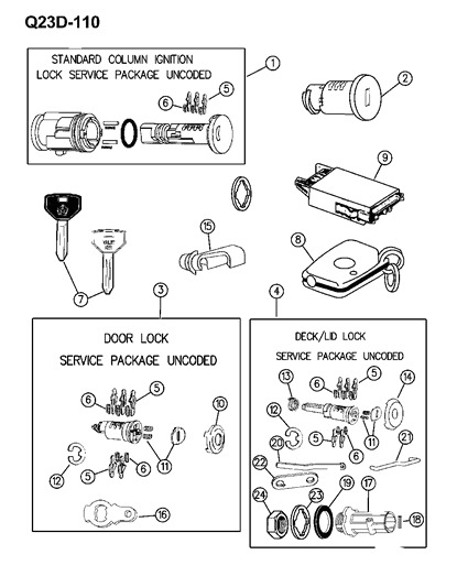 1996 Chrysler New Yorker  Key-Blank Diagram for 4796386