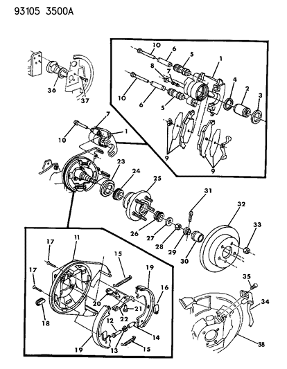 1993 Chrysler LeBaron  Nut-Wheel Diagram for 6502738