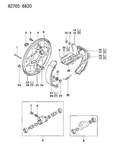 1994 Dodge Colt  RETAINER-Brake Shoe Hold Down Diagram for MT100169
