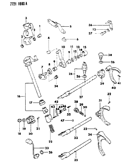 1988 Dodge Colt  Pin-Shift Shaft Diagram for MD705490
