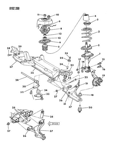 1988 Chrysler LeBaron Bolt-HEXAGON FLANGE Head Diagram for 6501248