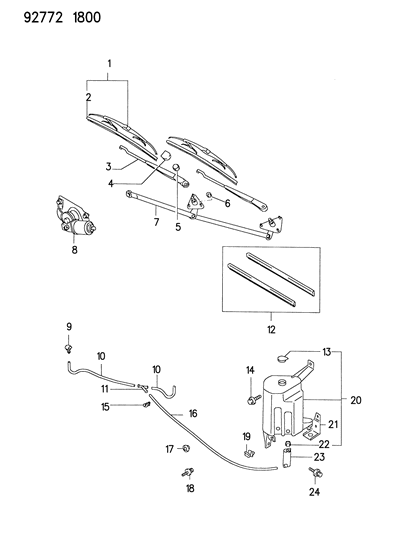 1993 Dodge Colt  Blade-WIPER Diagram for WB000019AE