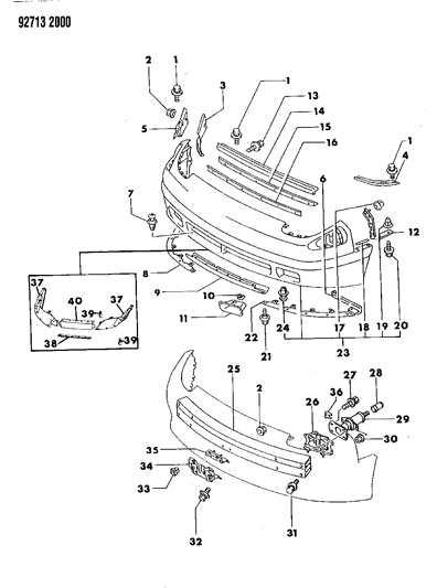 1993 Dodge Stealth  Bolt Diagram for MS240176