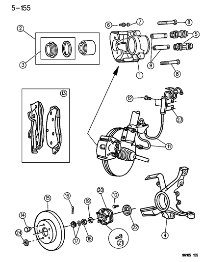 1996 Chrysler Town & Country  Brake Rotor Diagram for V5011820AA