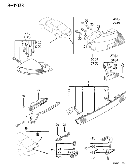 1995 Chrysler Sebring Bulb Diagram for MS820080