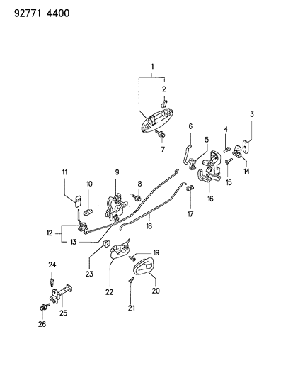 1994 Dodge Colt  Clip-Door Lock Diagram for MB590578